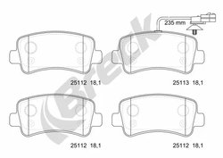 SET PLACUTE FRANA BRECK 25112 00 703 10 - Compatibil cu NISSAN, OPEL, RENAULT, VAUXHALL