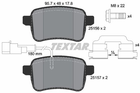 SET PLACUTE FRANA TEXTAR 2515601 - Compatibil cu ALFA ROMEO, DODGE