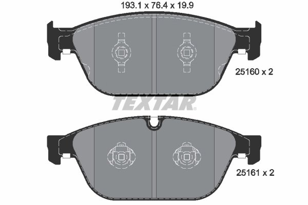 SET PLACUTE FRANA TEXTAR 2516002 - Compatibil cu AUDI, AUDI (FAW)