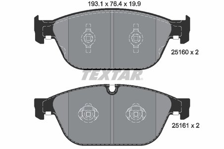 SET PLACUTE FRANA TEXTAR 2516002 - Compatibil cu AUDI, AUDI (FAW)