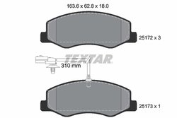 SET PLACUTE FRANA TEXTAR 2517201 - Compatibil cu NISSAN, OPEL, RENAULT, VAUXHALL