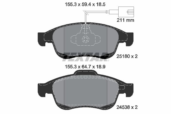 Set placute frana Textar 2518001