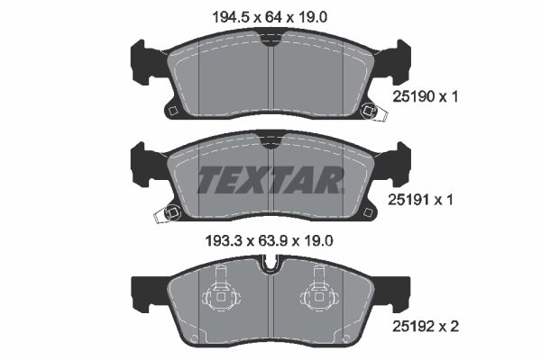 Set placute frana Textar 2519002