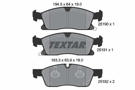 Set placute frana Textar 2519002