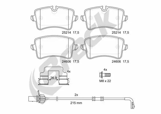 SET PLACUTE FRANA BRECK 25214 00 554 10 - Compatibil cu AUDI, PORSCHE