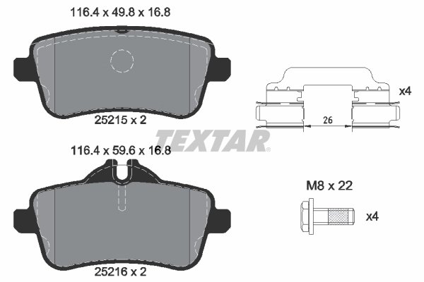 Set placute frana Textar 2521509
