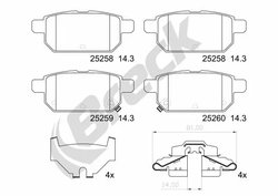 SET PLACUTE FRANA BRECK 25258 00 704 00 - Compatibil cu SUZUKI