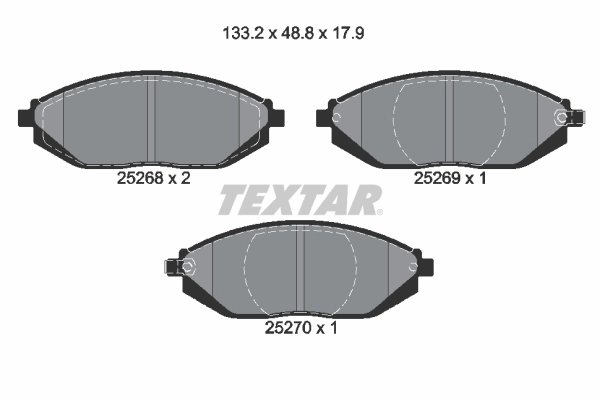 SET PLACUTE FRANA TEXTAR 2526801 - Compatibil cu CHEVROLET, HOLDEN, TOYOTA