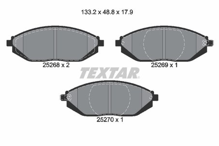 SET PLACUTE FRANA TEXTAR 2526801 - Compatibil cu CHEVROLET, HOLDEN, TOYOTA