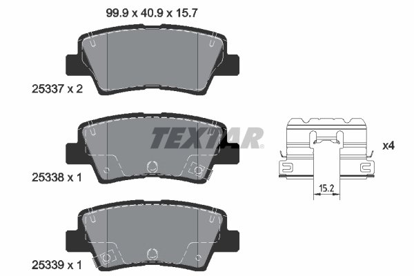 Set placute frana Textar 2533709