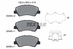 SET PLACUTE FRANA TEXTAR 2534801 - Compatibil cu DODGE, EMGRAND, GEELY, HYUNDAI, KIA