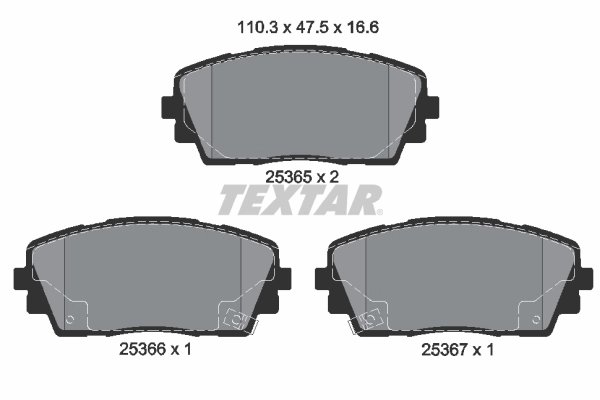 SET PLACUTE FRANA TEXTAR 2536501 - Compatibil cu DODGE, KIA