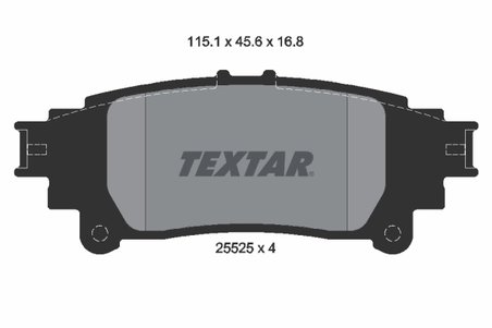 SET PLACUTE FRANA TEXTAR 2552501 - Compatibil cu LEXUS, TOYOTA, TOYOTA (FAW), TOYOTA (GAC)