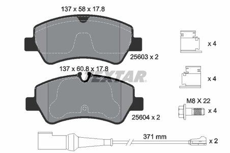 SET PLACUTE FRANA TEXTAR 2560303 - Compatibil cu FORD, FORD AUSTRALIA