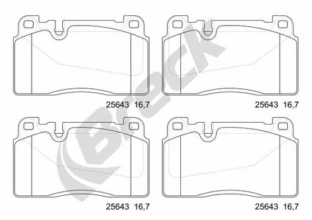 SET PLACUTE FRANA BRECK 25643 00 551 00 - Compatibil cu AUDI, PORSCHE