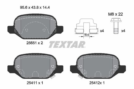 SET PLACUTE FRANA TEXTAR 2565101 - Compatibil cu FIAT