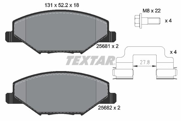 Set placute frana Textar 2568101