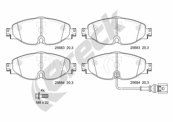 SET PLACUTE FRANA BRECK 25683 00 701 00 - Compatibil cu AUDI, CUPRA, SEAT, SKODA, VW