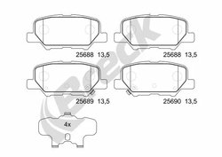 SET PLACUTE FRANA BRECK 25688 00 702 00 - Compatibil cu CITROEN, MAZDA, MITSUBISHI, PEUGEOT