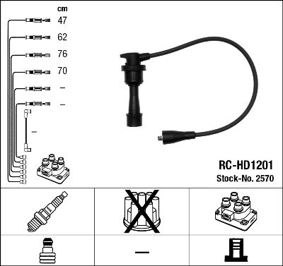 FISE BUJII NGK 2570 - Compatibil cu HYUNDAI, KIA