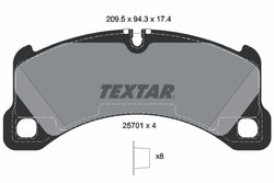 SET PLACUTE FRANA TEXTAR 2570101 - Compatibil cu PORSCHE