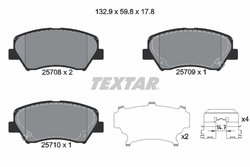 SET PLACUTE FRANA TEXTAR 2570801 - Compatibil cu HYUNDAI, HYUNDAI (BEIJING), INOKOM, KIA, NAZA