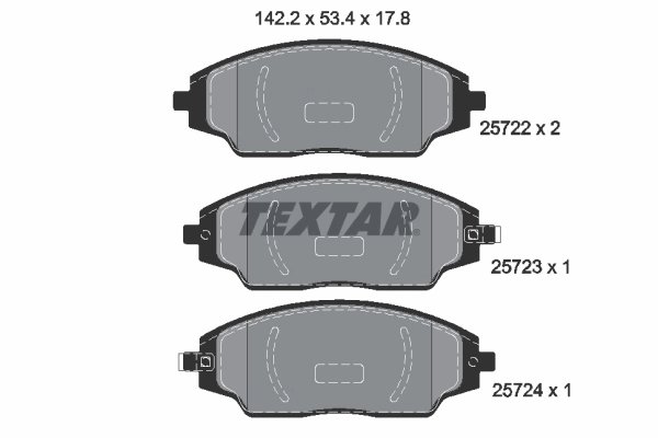 SET PLACUTE FRANA TEXTAR 2572201 - Compatibil cu CHEVROLET