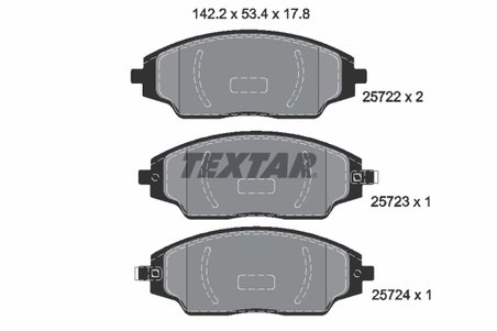 SET PLACUTE FRANA TEXTAR 2572201 - Compatibil cu CHEVROLET