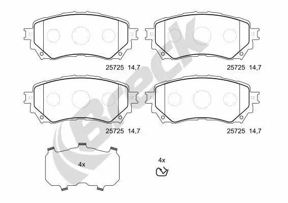 SET PLACUTE FRANA BRECK 25725 00 701 00 - Compatibil cu MAZDA
