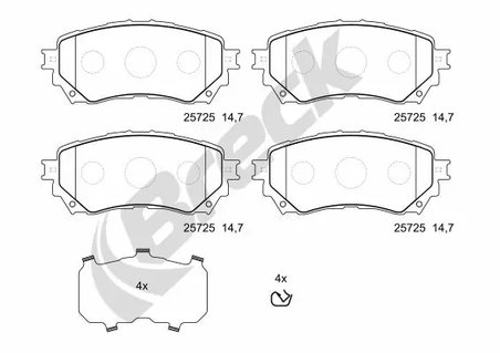 SET PLACUTE FRANA BRECK 25725 00 701 00 - Compatibil cu MAZDA