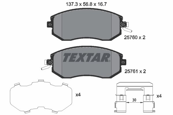 Set placute frana Textar 2576001
