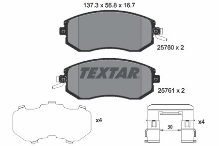 Set placute frana Textar 2576001