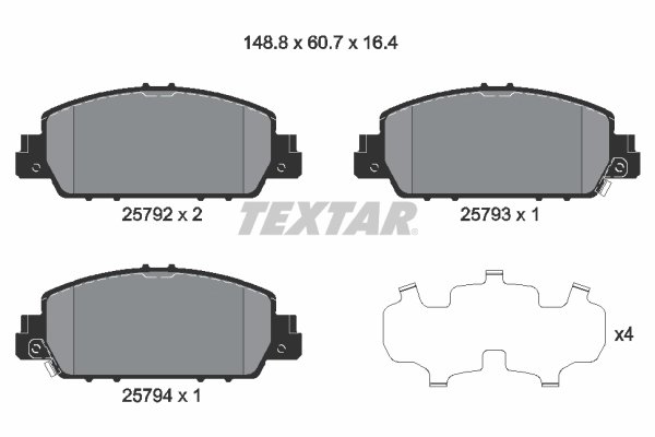 SET PLACUTE FRANA TEXTAR 2579201 - Compatibil cu HONDA