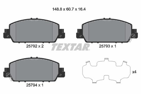 SET PLACUTE FRANA TEXTAR 2579201 - Compatibil cu HONDA