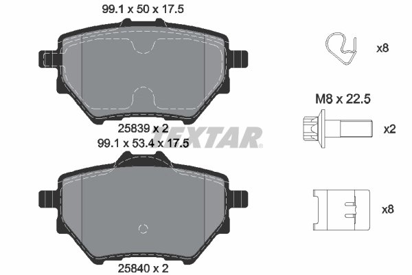 Set placute frana Textar 2583901