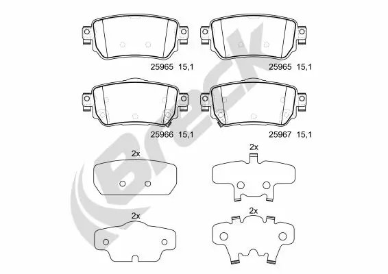 SET PLACUTE FRANA BRECK 25965 00 702 00 - Compatibil cu NISSAN, RENAULT