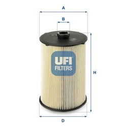 FILTRU COMBUSTIBIL UFI 26.043.00 - Piesa auto compatibila cu mai multe marci