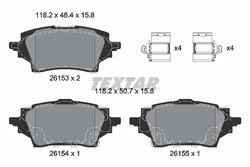 SET PLACUTE FRANA TEXTAR 2615301 - Compatibil cu MAZDA, SUZUKI, TOYOTA