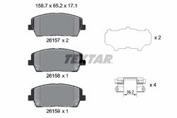 SET PLACUTE FRANA TEXTAR 2615701 - Compatibil cu HYUNDAI, KIA