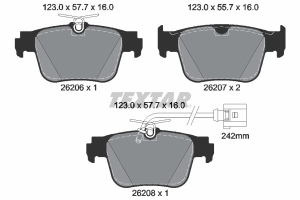 Set placute frana Textar 2620603