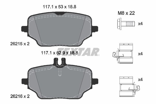 Set placute frana Textar 2621501