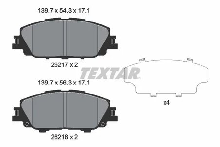 SET PLACUTE FRANA TEXTAR 2621701 - Compatibil cu TOYOTA, TOYOTA (FAW), TOYOTA (GAC)