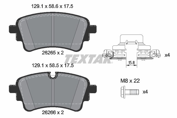SET PLACUTE FRANA TEXTAR 2626503 - Compatibil cu AUDI, AUDI (FAW)