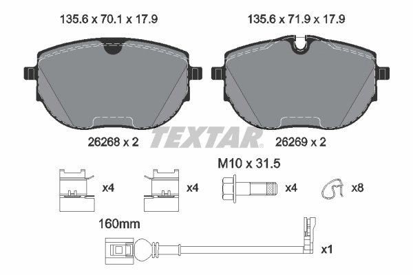 Set placute frana Textar 2626801