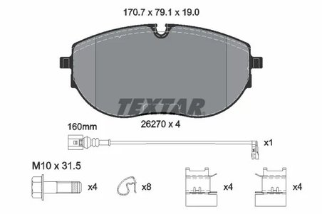 SET PLACUTE FRANA TEXTAR 2627001 - Compatibil cu VW