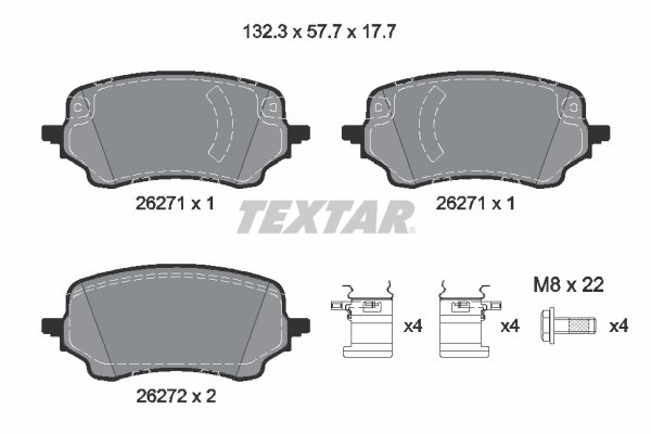 SET PLACUTE FRANA TEXTAR 2627101 - Compatibil cu FORD, FORD AUSTRALIA