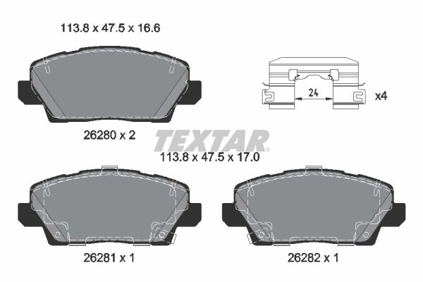 Set placute frana Textar 2628001