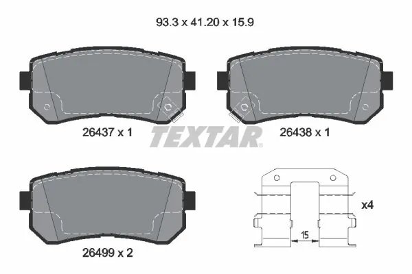 Set placute frana Textar 2643701