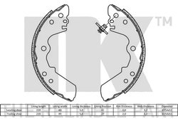 SET SABOTI FRANA NK 2714528 - Compatibil cu ISUZU, OPEL, VAUXHALL