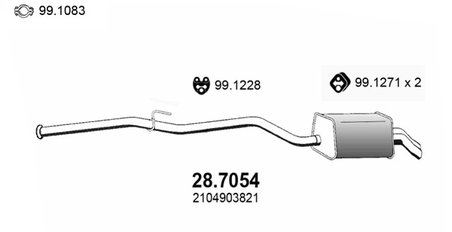 TOBA ESAPAMENT FINALA ASSO 28.7054 - Compatibil cu MERCEDES-BENZ